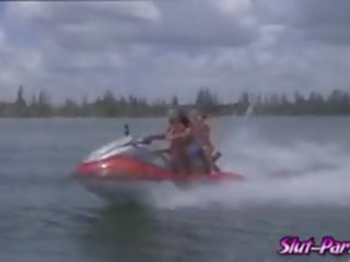 Two bewitching Babes Got Fucked At The Speed Boat By elite to trot Men